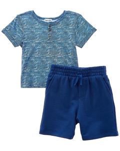 Великолепный комплект из 2 предметов: футболка и шорты в стиле ретро-волна Splendid, синий