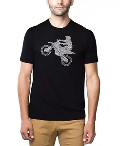 Мужская футболка Premium Blend Word Art Freestyle Motocross FMX LA Pop Art, черный