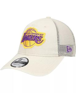 Мужская кремовая бейсболка Los Angeles Lakers Rough Edge Logo Trucker 9TWENTY Adjustable New Era
