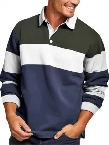 Мужская рубашка хенли с длинным рукавом, Casual Pullover, модный цветной блок