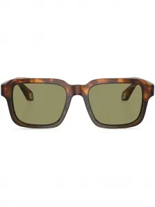 Солнцезащитные очки с прямоугольной оправой и тонированными линзами GIORGIO ARMANI, зеленый