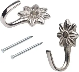 Крючки Liedeco "Sternchen", (комплект, 2 шт.), для боковых шарфов, штор 1,8х3,5 см, цвет nickelfarben