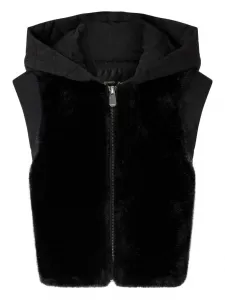 Шуба из искусственного меха с капюшоном Pinko, черный