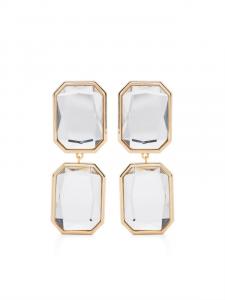 Серьги Crystal Многоуровневые Self-Portrait, золотой