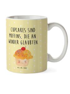 Детская кружка в форме кекса с надписью пастельно-желтого цвета Mr. & Mrs. Panda