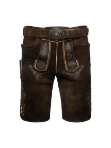 Кожаные брюки с высоким воротником темно-коричневого цвета Maddox Country