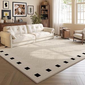 Budis Ковер 240х340 см для гостиной в французском стиле, утолщенный, влагозащитный, с шахматным узором