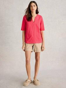 Топ из органического хлопка weaver White Stuff, цвет Bright Pink