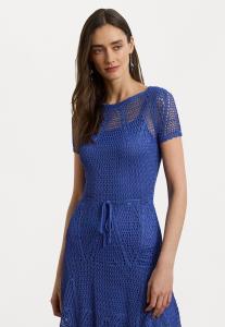 Платье Lauren Ralph Lauren Pointelle Short Sleeve Jumper Dress, Blue Lapis/Blue