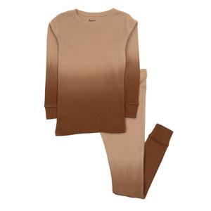 Детские двухкусочные хлопковые пижамы Tie Dye для девочек Leveret, цвет Tie Dye Beige