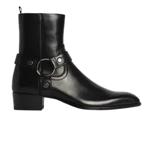 Ботинки Saint Laurent Wyatt 40mm Leather Harness Boot, черный
