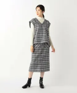 Твидовый жилет/можно носить как комплект Comme Ca Ism, цвет Black