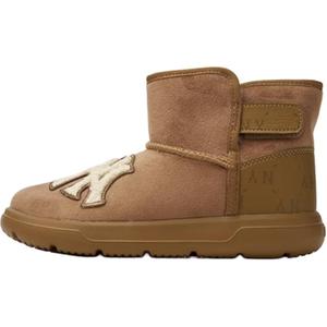 Нескользящие теплые детские ботинки средней высоты MLB, бежевый/желтый