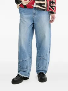 Джинсы с потертостями и вставками Desigual, синий