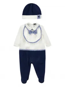 Комплект из комбинезона и шапки с нагрудником Monnalisa, синий