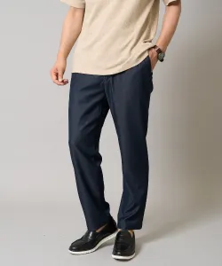 Элегантные полусвободные брюки из шамбре длиной до щиколотки Avv, цвет Navy