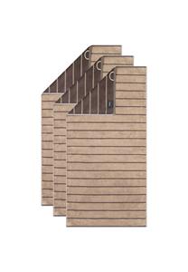 Полотенце Cawö Balance с полосками, 3 штуки, 50x100 см, песочный