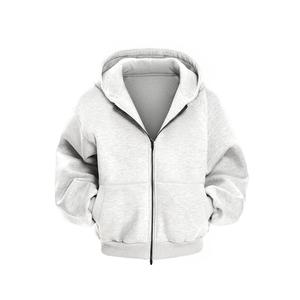 Толстовка женская худи утепленная кардиган NEVER RULE, белый heather серый[fleece-lined]