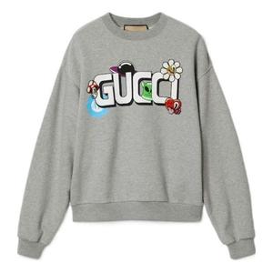 Толстовка Gucci Cotton Jersey Cotton Sweatshirt With Gucci Print 'Grey' 768530-XJGIG-1178, серый