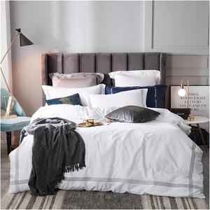 YUSIWOAL Комплект постельного белья из супермягкого хлопка тёмно-серого цвета с декоративной вышивкой Bedding Set 2