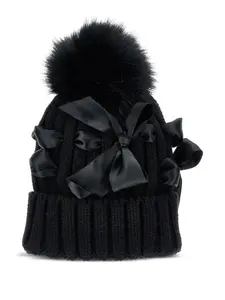 Шапка бини с бантом Monnalisa, черный