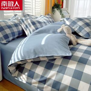 Antarctic Пододеяльник 150х200 см, утолщенная ткань фланель, клетка сине-белая