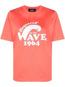 Dsquared2 футболка с графичным принтом, розовый