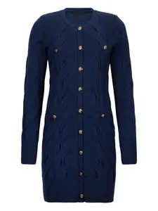 Платье вязаное косами на пуговицах LIU JO, синий