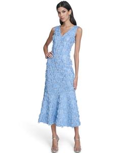 Женское миди-платье с V-образным вырезом Eliza J, Blue