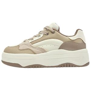 QIAODAN Нескользящие износостойкие низкие кроссовки для скейтбординга женские, белые, коричневые