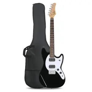 Электрогитара Glarry GMF с грифом из лаурельного дерева, хамбакерами HH, черная