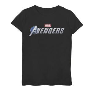 Серебряная футболка с графическим логотипом Marvel Avengers для девочек 7–16 лет Marvel, черный