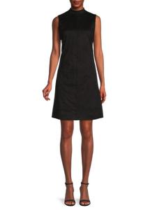 Платье прямого кроя с воротником-стойкой Donna Karan New York, черный