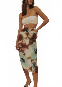 Многоцветная сетчатая миди-юбка "Закат" Free People, мультиколор