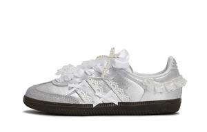 Детские скейтерские кроссовки Samba для дошкольников Adidas Originals, белый/серебряный