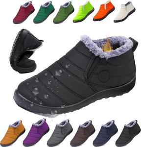 Женские и мужские босые зимние ботинки, теплые ботильоны на снег, с противоскользящей подошвой, широкой носочной частью, с меховой подкладкой, кроссовки Generic, черный