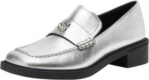 Женские лоферы Coach Penny из лакированной кожи, серебро