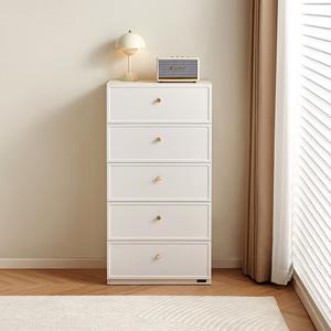Quanu Комод для прихожей в современном минималистичном стиле, кремовый, 6 ящиков, из массива дерева, Mousse White