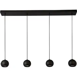 Подвесной светильник Подвесной светильник Eindhoven, 4 плафона GU10, 1 шт. Минималистичная атмосфера Searchlight, песочно-черный