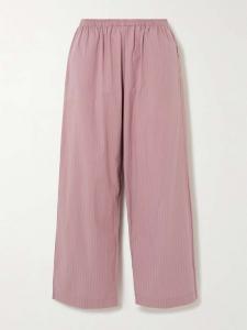 Пижамные штаны Ease из органического хлопка и поплина в полоску Deiji Studios, розовый
