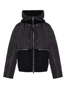 Пуховик с узором Add, черный