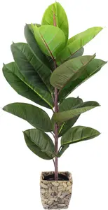 И.ГЕ.А. Искусственное дерево "каучуковое дерево" с кашпо Ficus Elastica I.GE.A. 40х84х40 см, зеленый