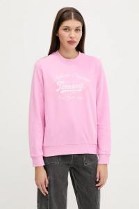Хлопковая толстовка Tommy Jeans, розовый