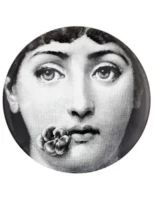 Тарелка с изображением женского лица, 26 см, Fornasetti, черный