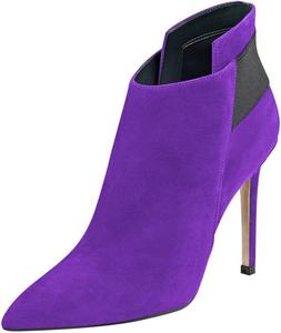 Женские элегантные ботильоны FSJ с острым носком, высокие каблуки, из искусственной замши, на резинке, размеры 4-15 US, Purple