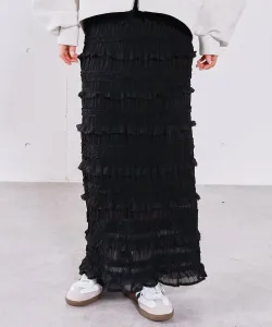 Юбка с присборенными оборками Archives, цвет Black