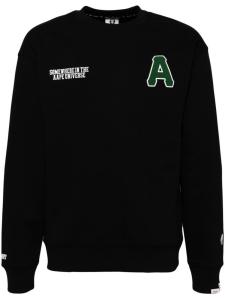 AAPE BY *A BATHING APE толстовка с круглым вырезом и логотипом, черный