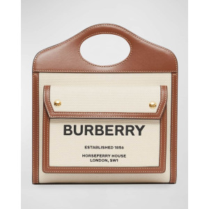 Сумка-тоут Pocket Mini Canvas с логотипом и ручкой сверху Burberry