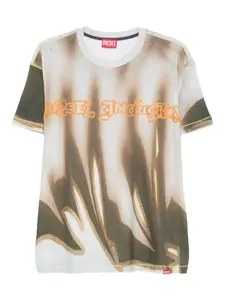 Футболка с графичным принтом DIESEL, зеленый