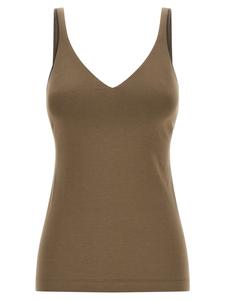 Топ с блестящими лямками Brunello Cucinelli, бежевый